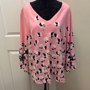 Crown & Ivy Pink Floral Blouse